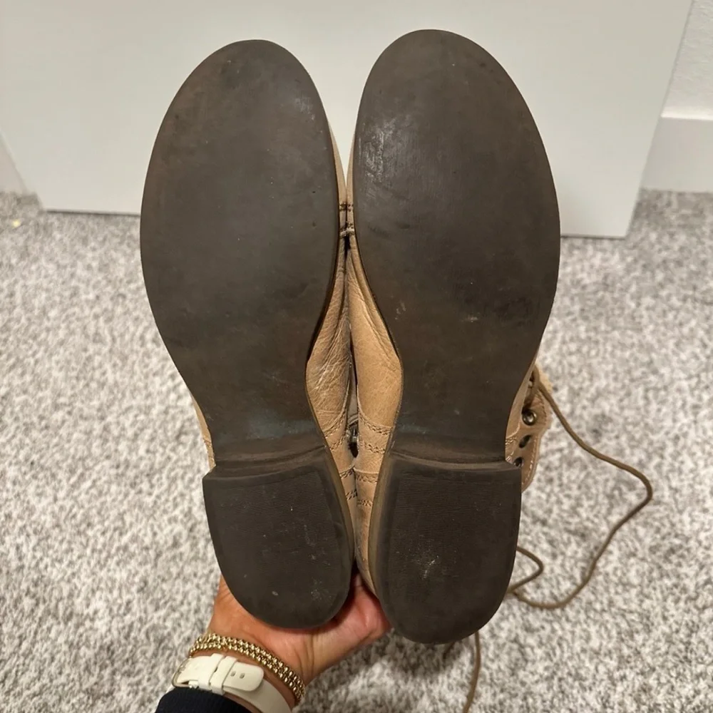 Tan Women's Lace-Up Steve Madden Boots - Picture 5 of 5